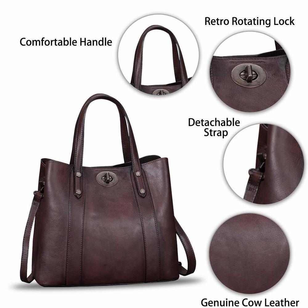 Genuine Leather Handbags Satchel Purses Vintage Handmade Shoulder XD - Picture 6 of 7